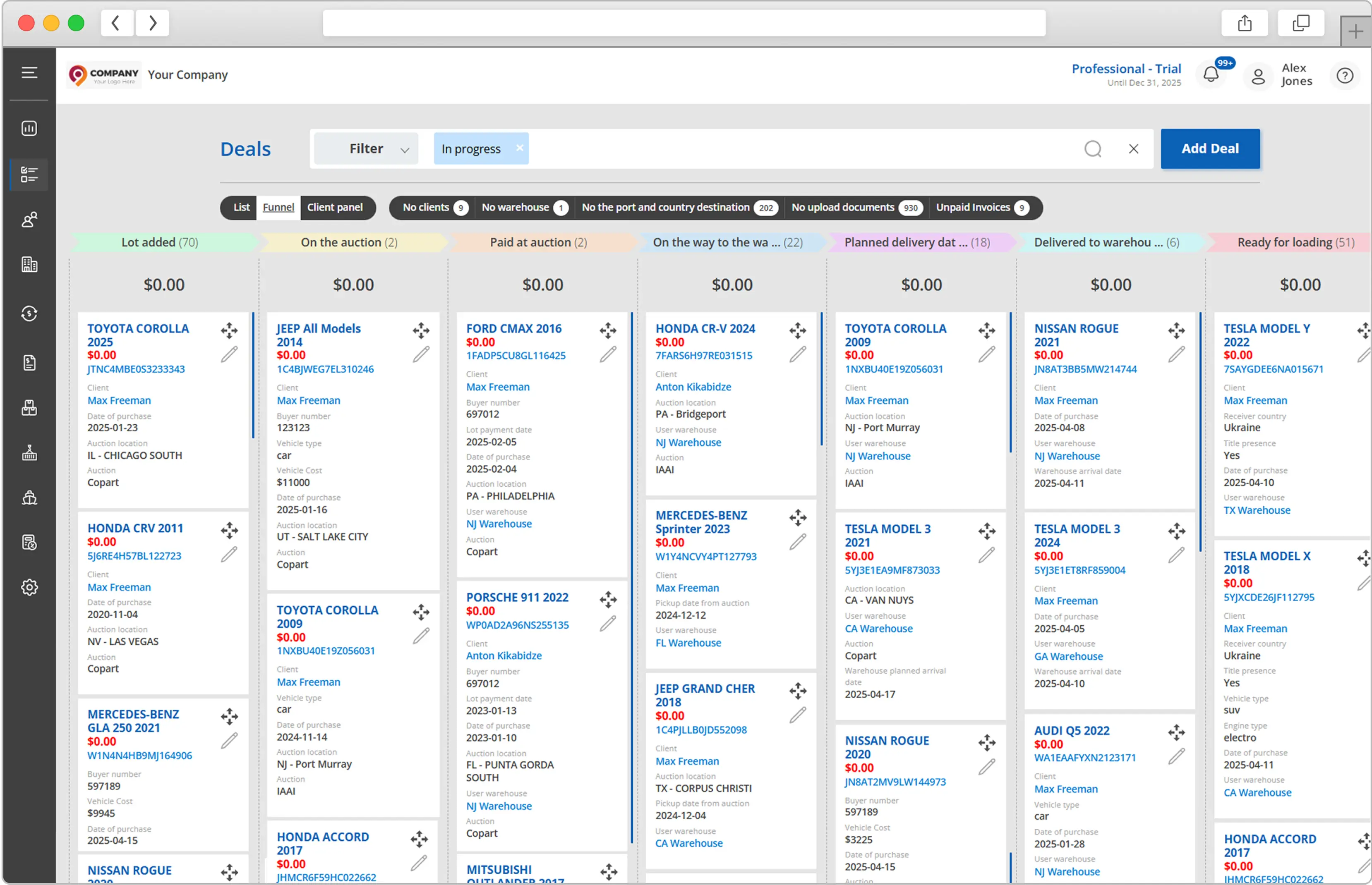 Automated Logistics Funnel